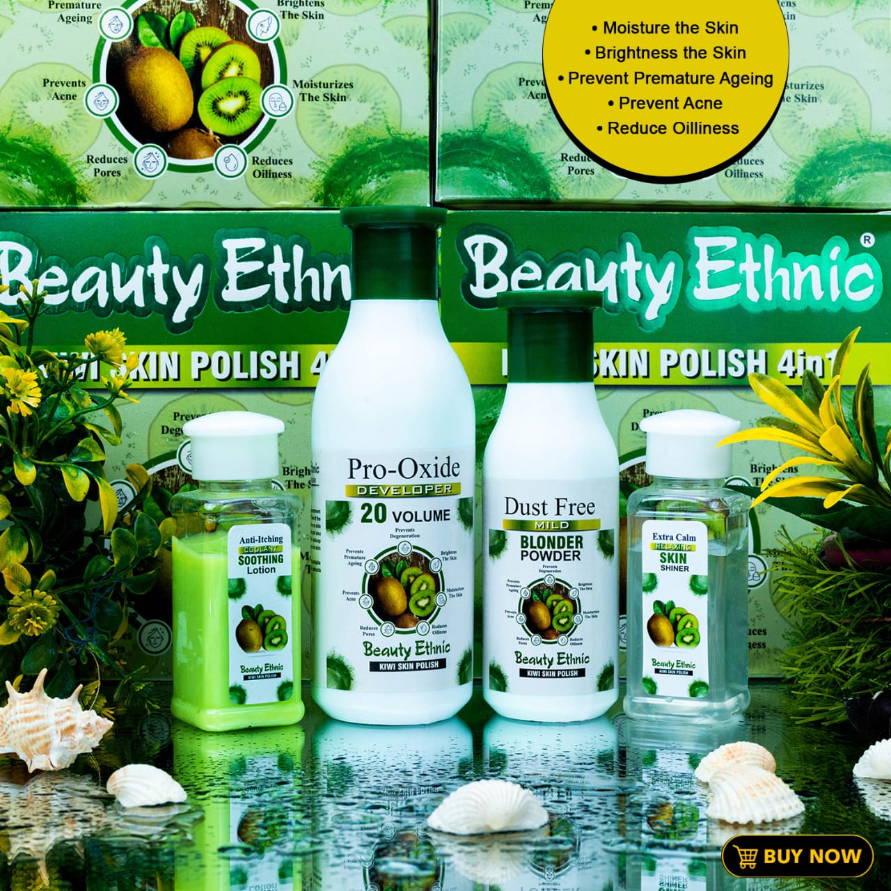 Beauty Ethnic 4-in-1 Kiwi Skin Polish – Ultimate Full Body Glow & Skin Refining Kit