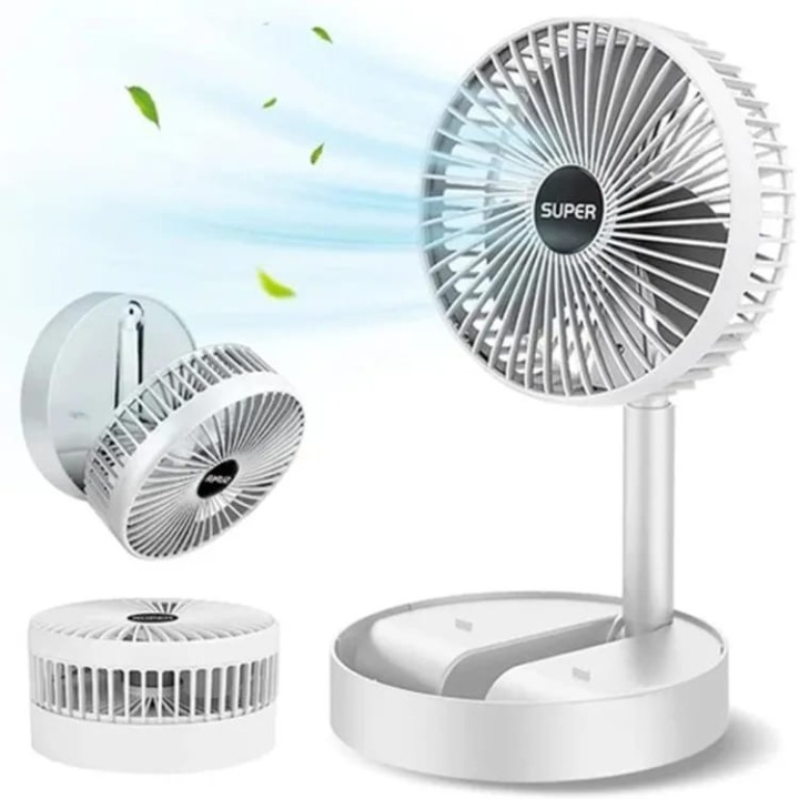 Rechargeable Portable Telescopic Folding Table Fan – 3-Speed Adjustabl ...